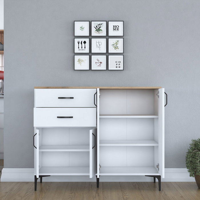 Hanah Home Armario Multiusos Blanco y Nogal